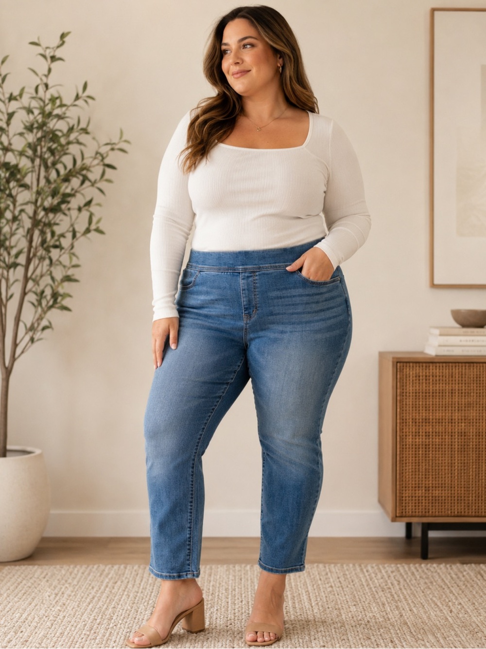 Torrid Lean Jean Pull On Cropped Skinny Jeans 3X Plus Size Stretch Denim